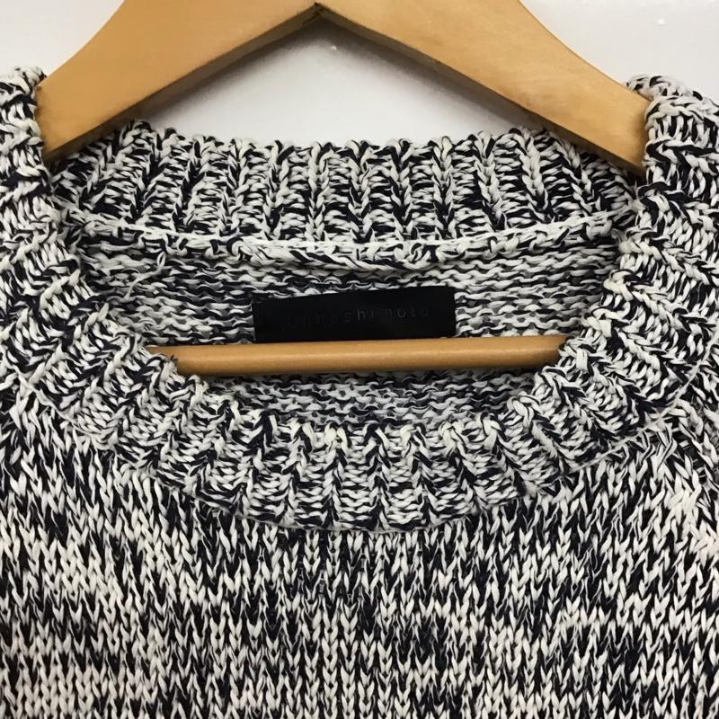 ジュンハシモト junhashimoto ニット、セーター 長袖 1091610012 TAPEYARN 長袖ニット クルーネック 2 総柄 白 / ホワイト / X 紺 / ネイビー /  メンズ USED 古着 中古 10144609
