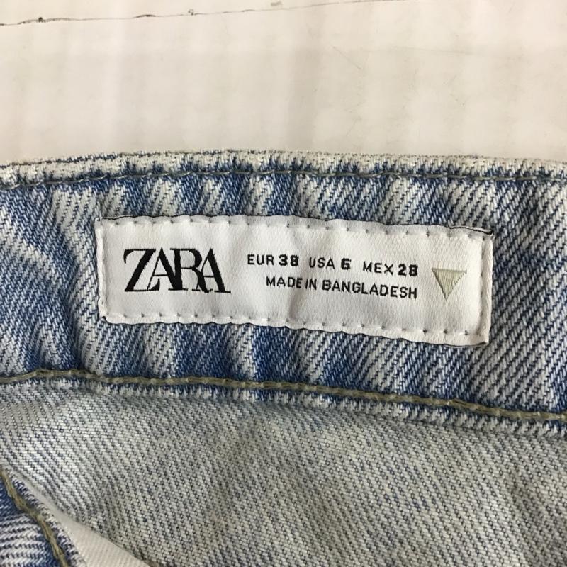 ザラ ZARA パンツ デニム、ジーンズ デニムパンツ ストレートパンツ ワイドパンツ カジュアルパンツ 38 無地 インディゴ / インディゴ /  レディース USED 古着 中古 10116421