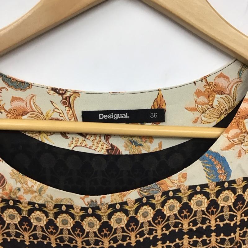 デシグアル Desigual ワンピース ひざ丈スカート 18WWVW30 オリエンタルプリントチュニックドレス 7分袖 36 総柄 マルチカラー / マルチカラー /  レディース USED 古着 中古 10131094