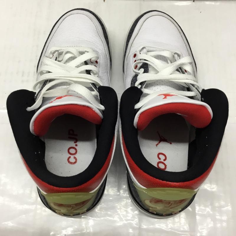 ナイキ NIKE スニーカー スニーカー CZ6433 100 AIR JORDAN 3 RETRO SE-T カタカナ 26.5cm 箱有 26.5cm ロゴ、文字 白 / ホワイト / X 黒 / ブラック / X 赤 / レッド /  メンズ USED 古着 中古 10107846