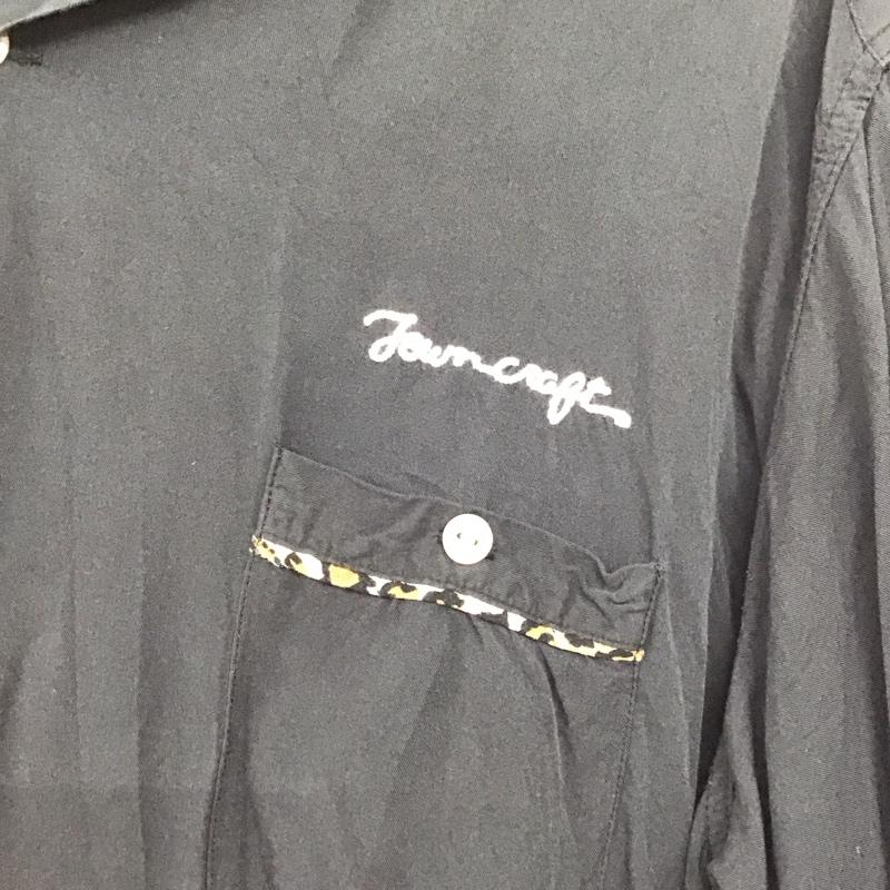 タウンクラフト TOWNCRAFT シャツ、ブラウス 半袖 半袖シャツ 無地シャツ ポケットシャツ 刺繍シャツ L ロゴ、文字 黒 / ブラック /  メンズ USED 古着 中古 10145707