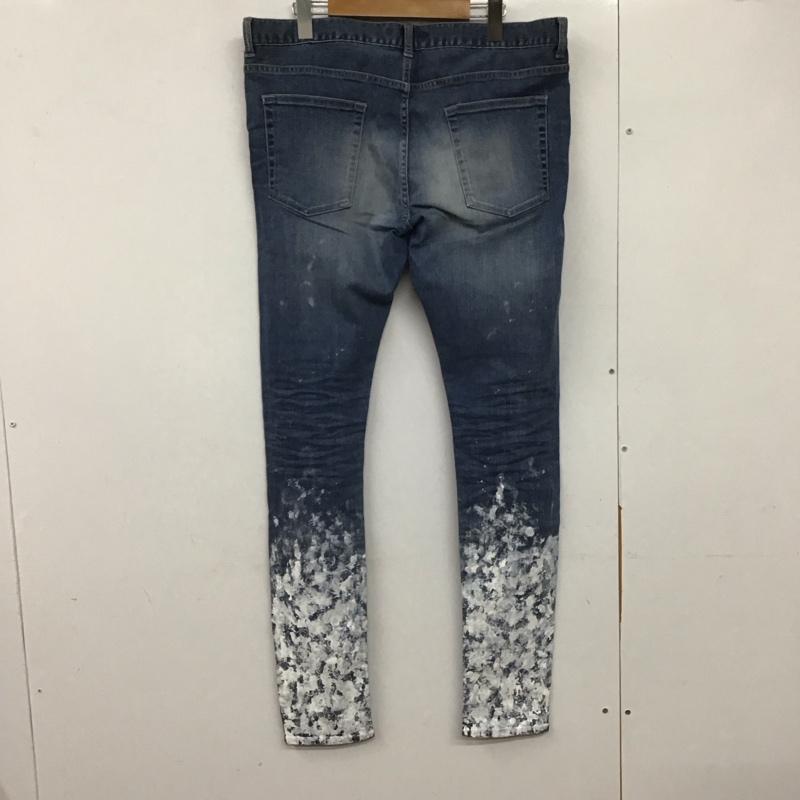 ジャックローズ JACKROSE パンツ デニム、ジーンズ デニムパンツ スリムパンツ カジュアルパンツ ストレッチパンツ ペイント 35インチ  インディゴ / インディゴ /  メンズ USED 古着 中古 10132893