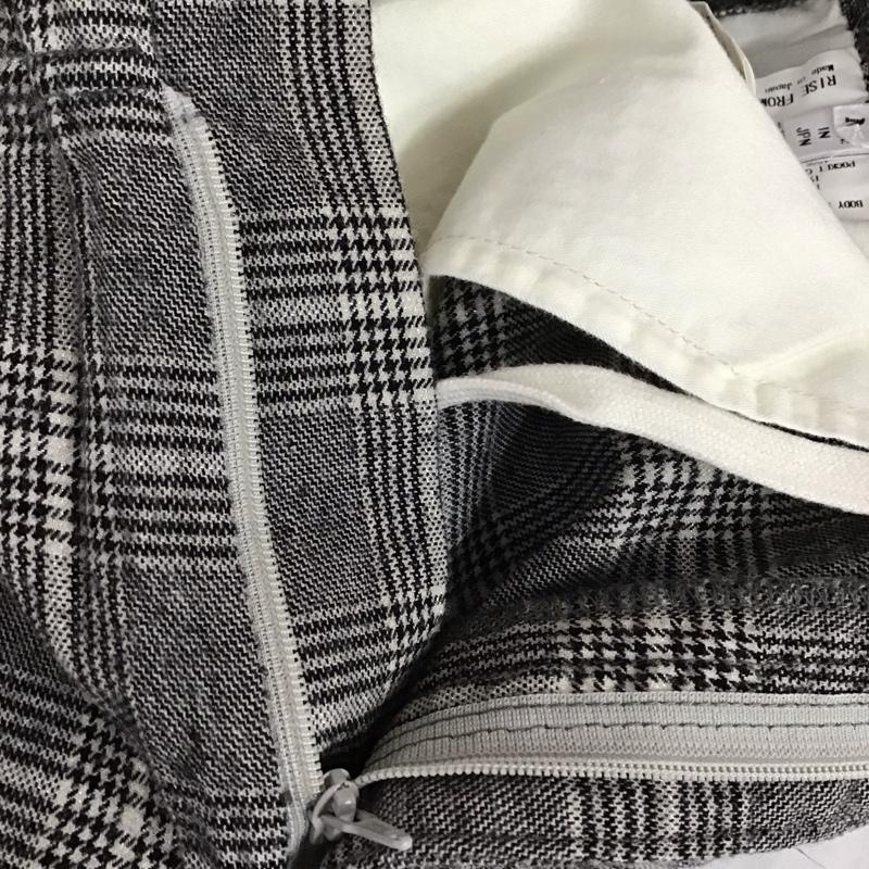 アメリカーナ AMERICANA パンツ スラックス ウール混 M チェック 黒 / ブラック / X 白 / ホワイト /  レディース USED 古着 中古 10117366