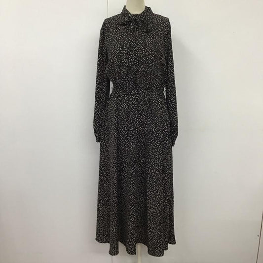 ローリーズファーム LOWRYS FARM ワンピース ロングスカート LF719017TK スタンドネック 長袖 FREE ドット 黒 / ブラック /  レディース USED 古着 中古 10110892
