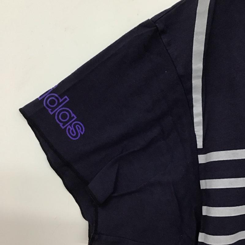 アディダス adidas Tシャツ 半袖 半袖カットソー プリントTシャツ 90s デサント社 ロゴ、文字 紺 / ネイビー /  メンズ USED 古着 中古 10132080