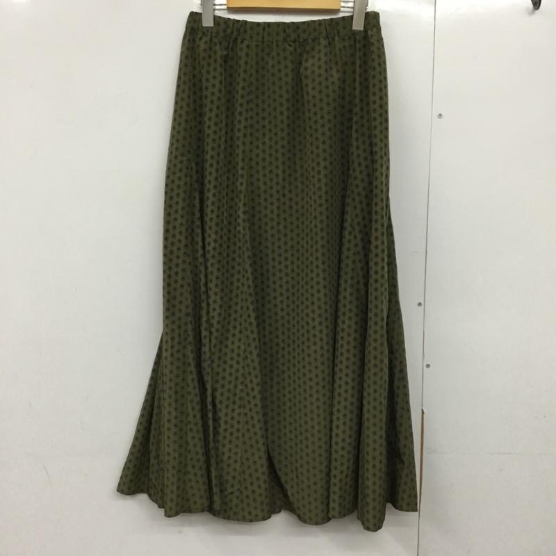 ビームス ハート BEAMS HEART スカート ロングスカート 43-27-0088-268 プロヴァンス柄 フレアロングスカート 総柄 カーキ / カーキ /  レディース USED 古着 中古 10144689