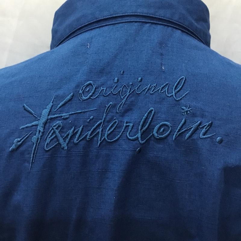 テンダーロイン TENDERLOIN シャツ、ブラウス 半袖 M 無地 X 刺繍 青 / ブルー /  メンズ USED 古着 中古 10112808