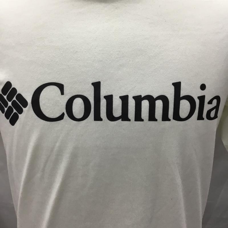コロンビア Columbia Tシャツ 半袖 半袖カットソー プリントTシャツ クルーネックカットソー S ロゴ、文字 白 / ホワイト /  メンズ USED 古着 中古 10114096