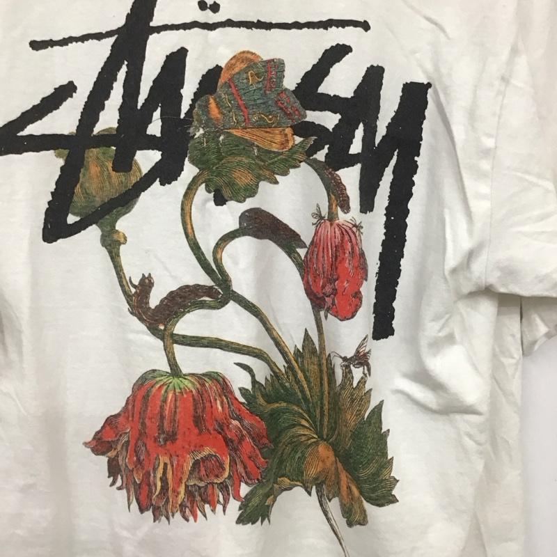 ステューシー STUSSY Tシャツ 半袖 半袖カットソー プリントTシャツ クルーネックカットソー M プリント 白 / ホワイト /  メンズ USED 古着 中古 10130733