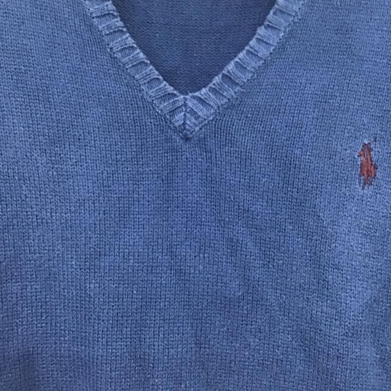 ポロバイラルフローレン Polo by RALPH LAUREN ベスト ベスト ニットベスト ノースリーブカットソー プルオーバー M ロゴ、文字 青 / ブルー /  メンズ USED 古着 中古 10141469