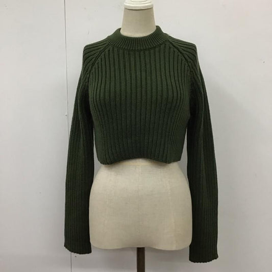 ザラ ZARA ニット、セーター 長袖 長袖ニットカットソー ラグラン ショート丈ニット S 無地 緑 / グリーン /  レディース USED 古着 中古 10118532