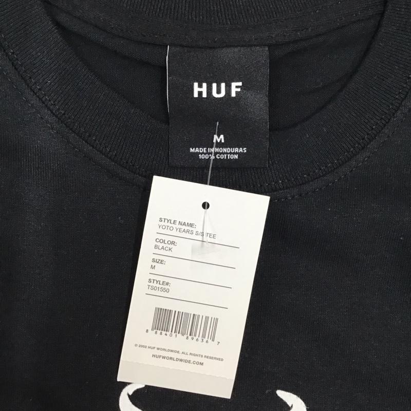 ハフ HUF Tシャツ 半袖 半袖カットソー プリントTシャツ クルーネックカットソー M ロゴ、文字 黒 / ブラック /  メンズ USED 古着 中古 10116577