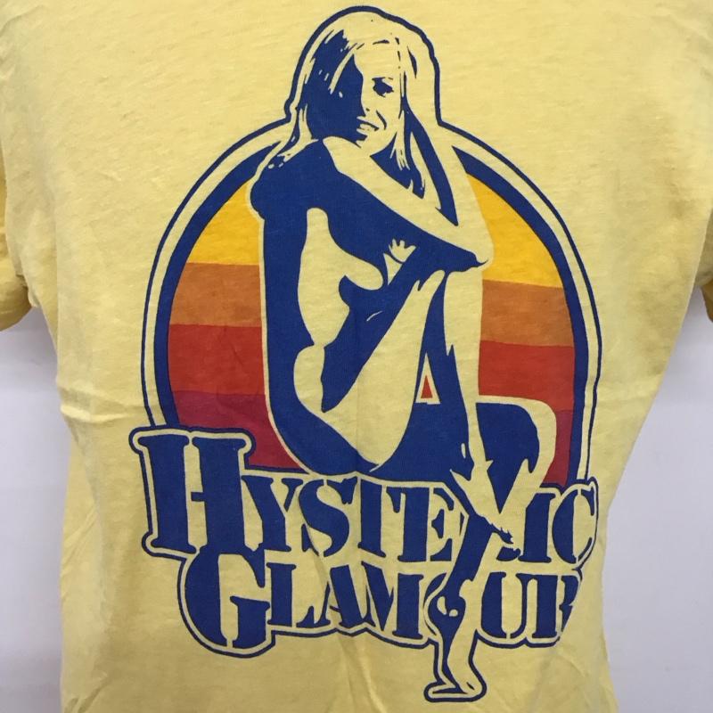 ヒステリックグラマー HYSTERIC GLAMOUR Tシャツ 半袖 半袖カットソー プリントTシャツ クルーネックカットソー L ロゴ、文字 黄 / イエロー /  メンズ USED 古着 中古 10124355
