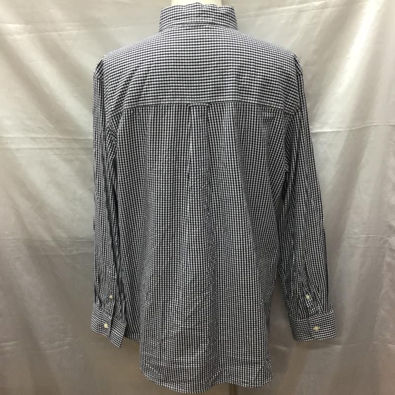 チャップス CHAPS シャツ、ブラウス 長袖 ボタンダウン 胸ポケット L チェック 白 / ホワイト / X 紺 / ネイビー /  メンズ USED 古着 中古 10115540