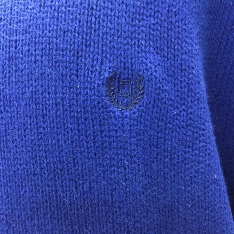 チャップス CHAPS ニット、セーター 長袖 長袖ニットカットソー ニット セーター クルーネックニット L ロゴ、文字 青 / ブルー /  メンズ USED 古着 中古 10120550