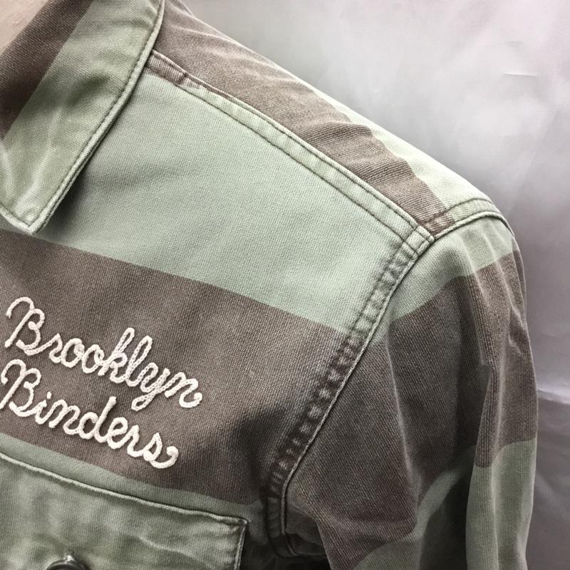 ショット schott ジャケット、上着 ジャケット、ブレザー ミリタリージャケット カジュアルジャケット 前ボタンジャケット カラージャケット S ボーダー柄 カーキ / カーキ / X 茶 / ブラウン /  メンズ USED 古着 中古 10112300