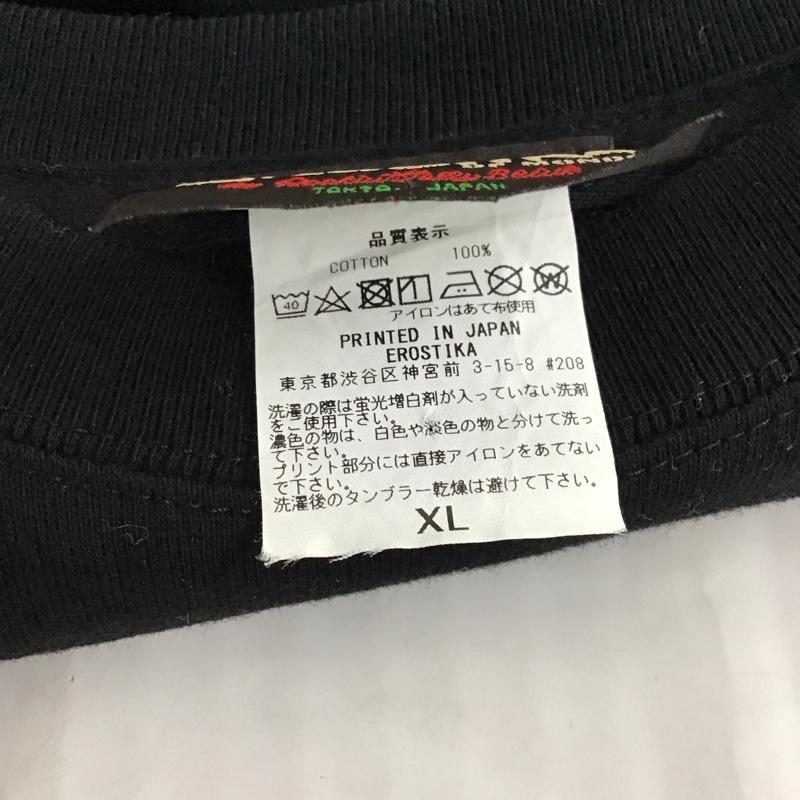 エロスティカ EROSTiKA Tシャツ 半袖 ロゴ XL プリント 黒 / ブラック /  メンズ USED 古着 中古 10123393