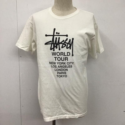 ステューシー STUSSY Tシャツ 半袖 半袖カットソー プリントTシャツ クルーネックカットソー M ロゴ、文字 白 / ホワイト /  メンズ USED 古着 中古 10107987