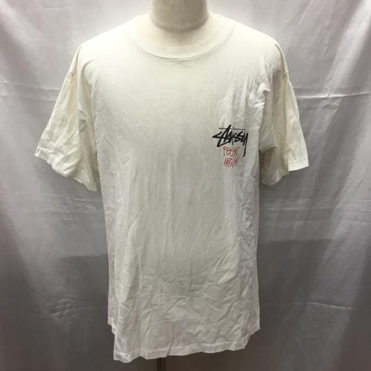 ステューシー STUSSY Tシャツ 半袖 黒タグ 80s ラスタライオン XL ロゴ、文字 X プリント 白 / ホワイト /  メンズ USED 古着 中古 10113459