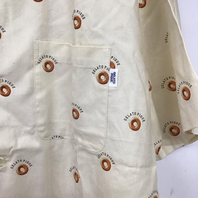 ジェラートピケオム GELATO PIQUE HOMME シャツ、ブラウス 半袖 半袖シャツ プリントシャツ ポケットシャツ ルームウェア L プリント ベージュ / ベージュ /  メンズ USED 古着 中古 10149587