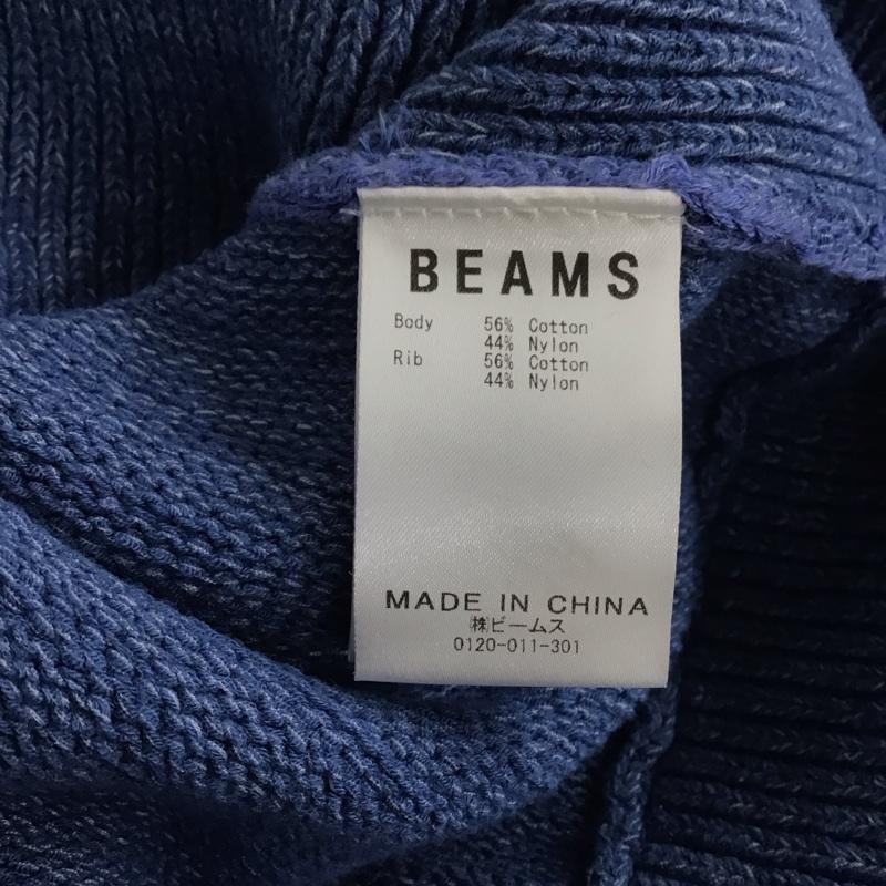 ビームス BEAMS ニット、セーター 長袖 長袖ニットカットソー クルーネック セーター XL 無地 青 / ブルー /  メンズ USED 古着 中古 10144574