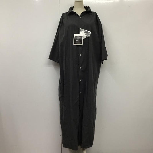 ニコアンド niko and... ワンピース ロングスカート S222CH13AD マーセギャザーハーフSHOP シャツワンピース タグ付き L 無地 チャコールグレー / チャコールグレー /  レディース USED 古着 中古 10115289