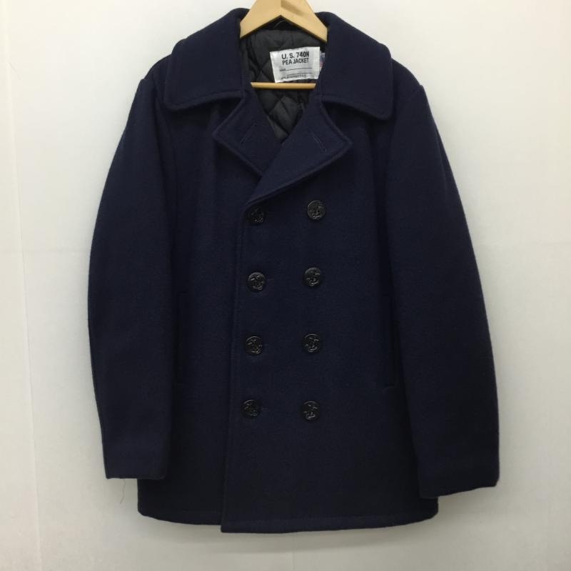 ショット schott コート コート一般 U.S.740N PEA JACKET 38 無地 紺 / ネイビー /  メンズ USED 古着 中古 10140000