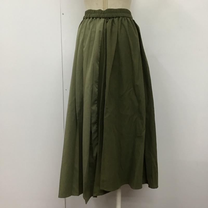 ジュエティ jouetie スカート ロングスカート 082060800101-01 ハーフプリーツロングスカート M 無地 カーキ / カーキ /  レディース USED 古着 中古 10108273