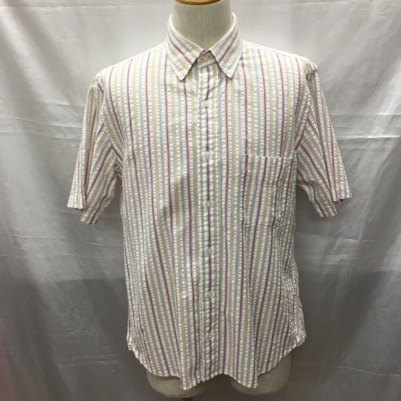 ニューヨーカー NEWYORKER シャツ、ブラウス 半袖 半袖シャツ カラーシャツ 半袖カットソー ストライプシャツ L ストライプ マルチカラー / マルチカラー /  メンズ USED 古着 中古 10115822