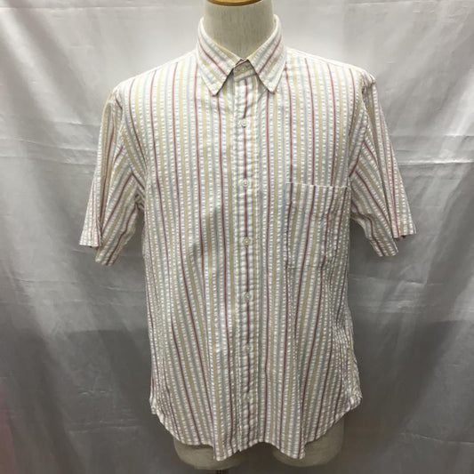 ニューヨーカー NEWYORKER シャツ、ブラウス 半袖 半袖シャツ カラーシャツ 半袖カットソー ストライプシャツ L ストライプ マルチカラー / マルチカラー /  メンズ USED 古着 中古 10115822