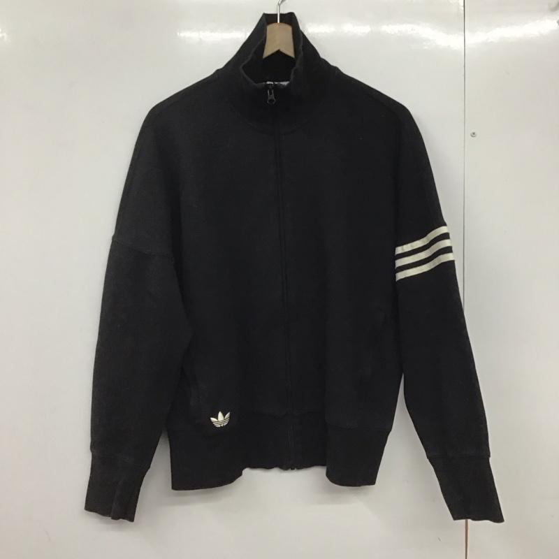 アディダス adidas ジャケット、上着 ジャンパー、ブルゾン hr8695 トラックジャケット ジップアップジャケット ジャージ L ロゴ、文字 黒 / ブラック /  メンズ USED 古着 中古 10145573