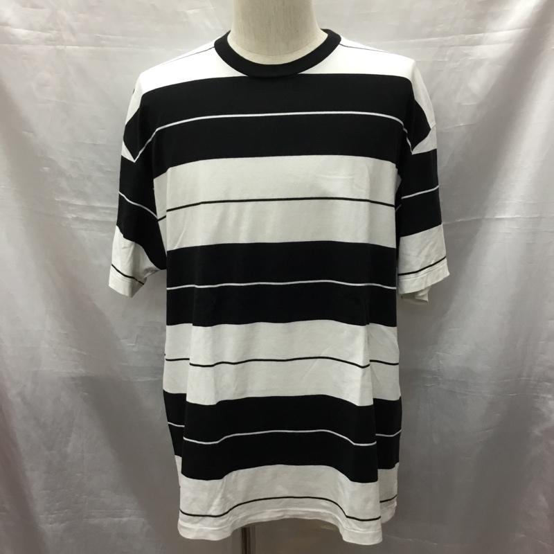 クーティープロダクションズ COOTIE PRODUCTIONS Tシャツ 半袖 半袖カットソー プリントTシャツ クルーネックカットソー M ボーダー柄 白 / ホワイト / X 黒 / ブラック /  メンズ USED 古着 中古 10120113