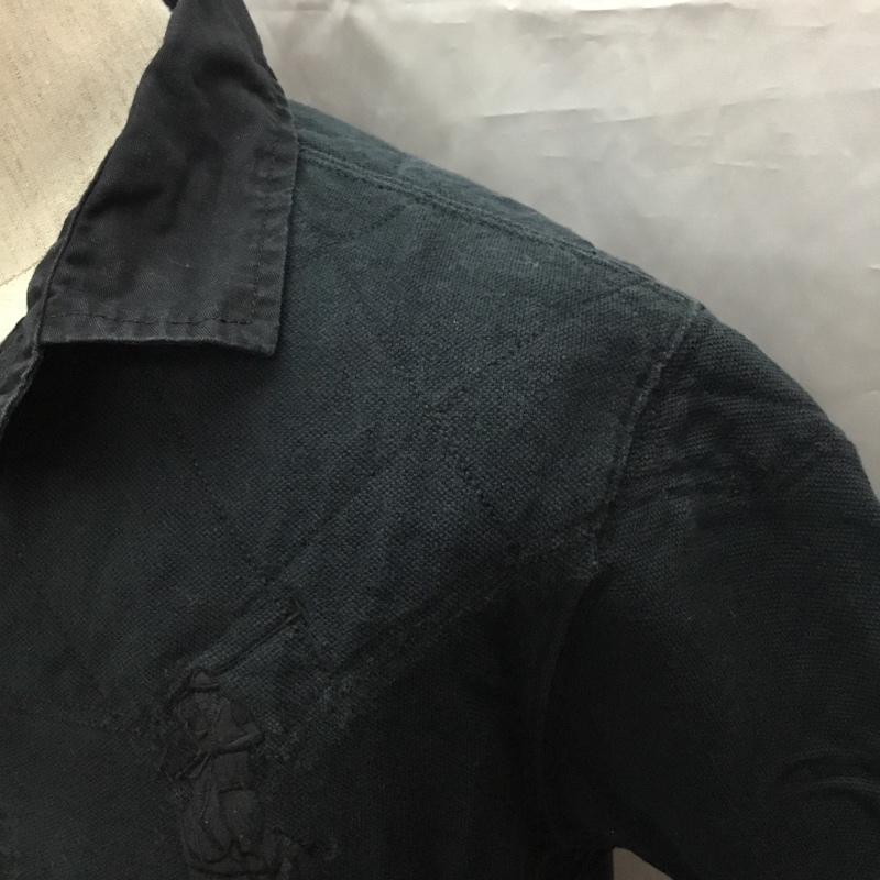 ポロバイラルフローレン Polo by RALPH LAUREN ポロシャツ 半袖 半袖ポロシャツ カラーシャツ 半袖カットソー L ロゴ、文字 黒 / ブラック /  メンズ USED 古着 中古 10115632