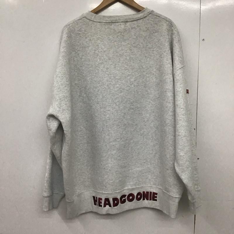 ヘッドグーニー HEADGOONIE トレーナー 長袖 長袖トレーナー スウェット クルーネック プルオーバー XL ロゴ、文字 灰 / グレー /  メンズ USED 古着 中古 10149138