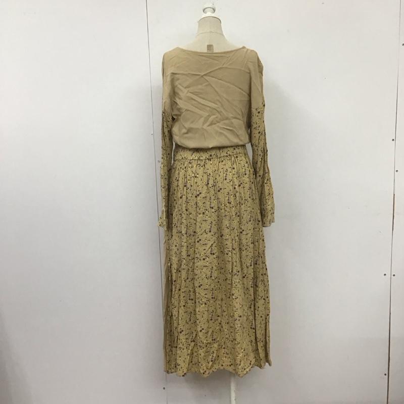 アズールバイマウジー AZUL BY MOUSSY ワンピース ロングスカート 250DSM33-052B FLOWER PATTERN MIX ONEPIECE Vネック S 花柄 ベージュ / ベージュ /  レディース USED 古着 中古 10108594