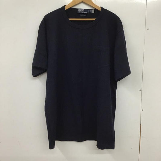 ポロバイラルフローレン Polo by RALPH LAUREN Tシャツ 半袖 半袖カットソー プリントTシャツ クルーネックカットソー L 無地 紺 / ネイビー /  メンズ USED 古着 中古 10133524