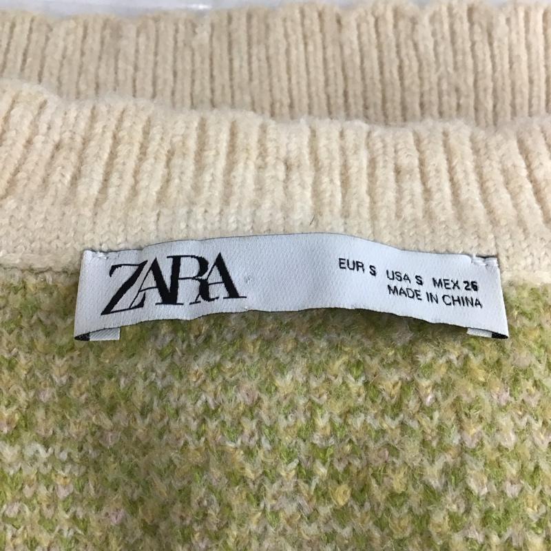 ザラ ZARA カーディガン 半袖 8689 008 050 フラワージャカードニット パフスリーブ S  マルチカラー / マルチカラー /  レディース USED 古着 中古 10121571