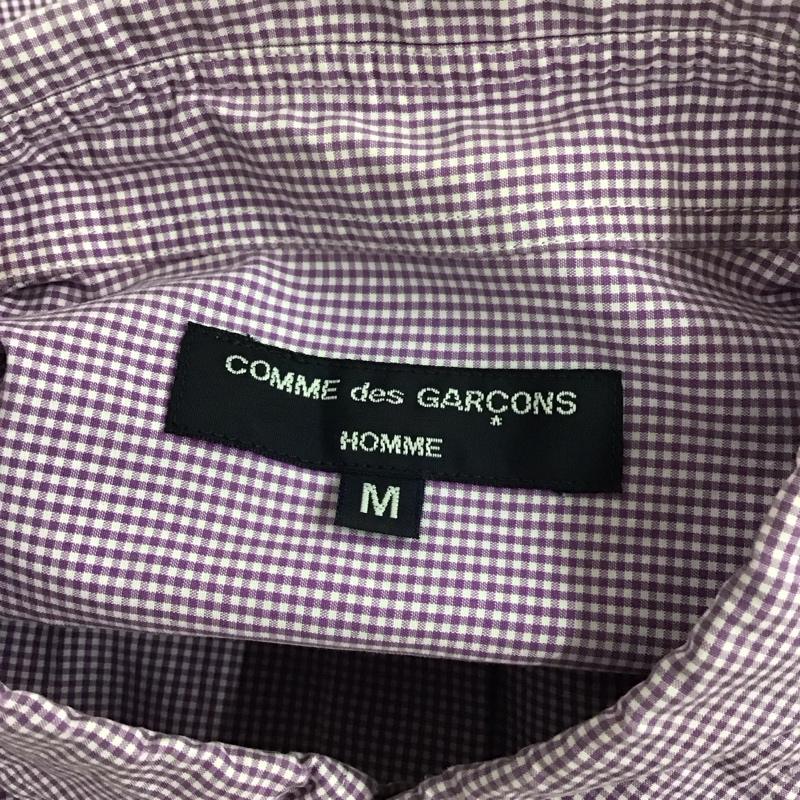 コムデギャルソンオム COMME des GARCONS HOMME シャツ、ブラウス 長袖 ボタンダウンシャツ M チェック 白 / ホワイト / X 紫 / パープル /  メンズ USED 古着 中古 10128263