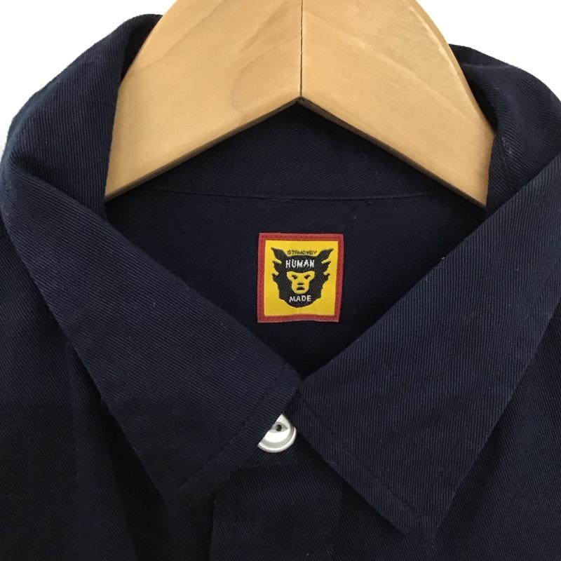 ヒューマンメード HUMAN MADE シャツ、ブラウス 長袖 長袖シャツ カジュアルシャツ XL ロゴ、文字 紺 / ネイビー /  メンズ USED 古着 中古 10147858