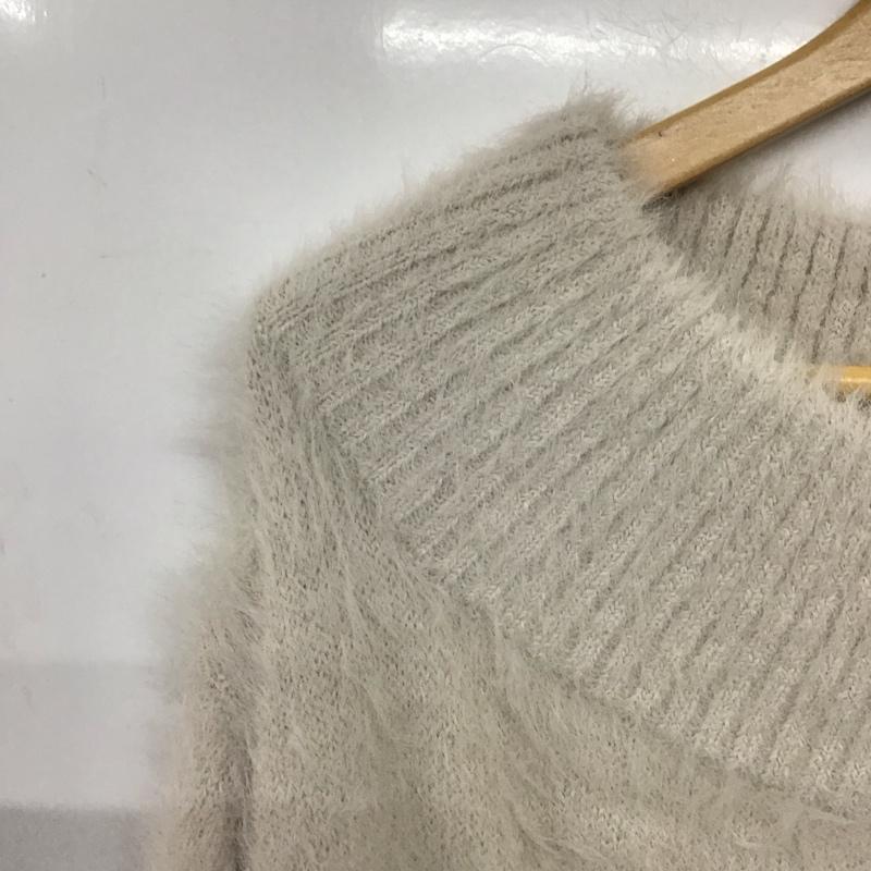 センスオブプレイス SENSEOFPLACE ニット、セーター 長袖 長袖ニットカットソー ワイドネック セーター FREE 無地 白 / ホワイト /  レディース USED 古着 中古 10142453