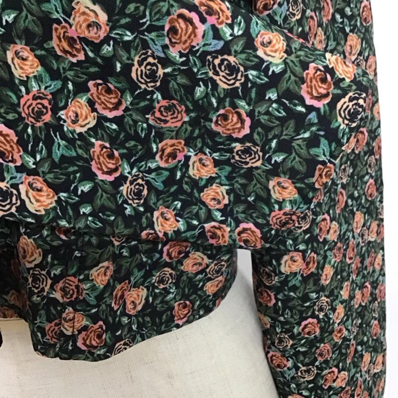 ザラ ZARA カーディガン 長袖 8510 756 800 ショート丈 スクエアネック フロントホック M 花柄 マルチカラー / マルチカラー /  レディース USED 古着 中古 10126471