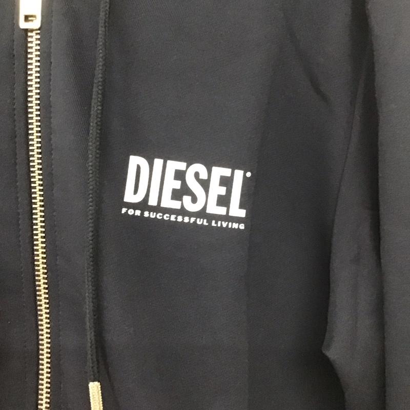 ディーゼル DIESEL パーカー 長袖 ジップアップパーカー 長袖パーカー スウェットパーカー XL ロゴ、文字 紺 / ネイビー /  メンズ USED 古着 中古 10137053