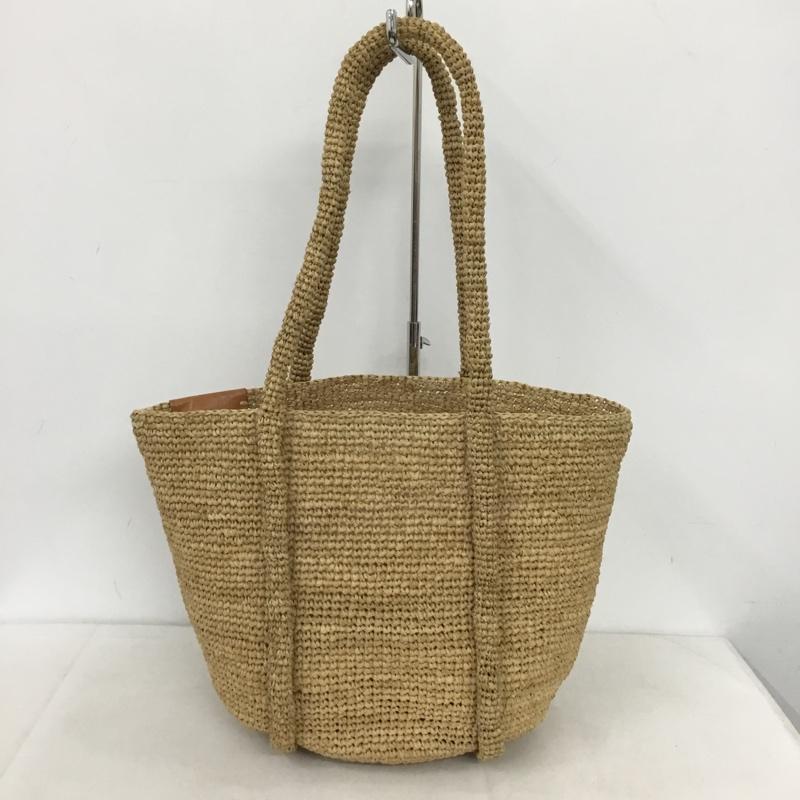 アニエス・ベー agnes b. ハンドバッグ ハンドバッグ UAX02-01 TANAラフィアトートバッグ ロゴ、文字 ベージュ / ベージュ /  レディース USED 古着 中古 10142091