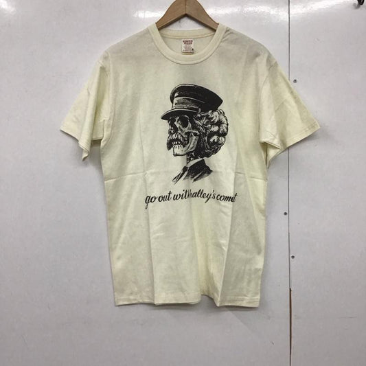 フリーホイーラーズ FREEWHEELERS Tシャツ 半袖 半袖カットソー プリントTシャツ クルーネックカットソー M プリント アイボリー / アイボリー /  メンズ USED 古着 中古 10140483