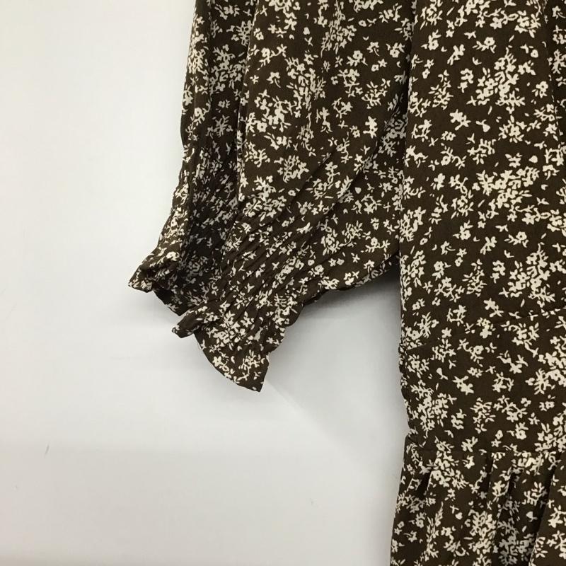 ダブルクローゼット w closet ワンピース ロングスカート Vネック 半袖 花柄 茶 / ブラウン /  レディース USED 古着 中古 10145962