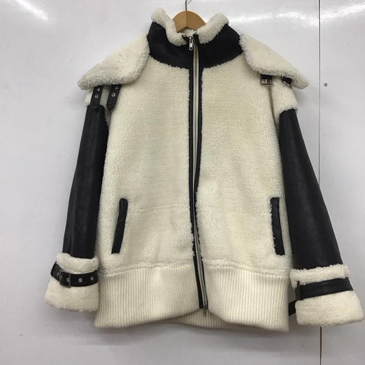 ジェイダ GYDA ジャケット、上着 ジャンパー、ブルゾン BIGカラーワイドリブ B-3ジャケット 072250150001-01 FREE 無地 白 / ホワイト / X 黒 / ブラック /  レディース USED 古着 中古 10139973