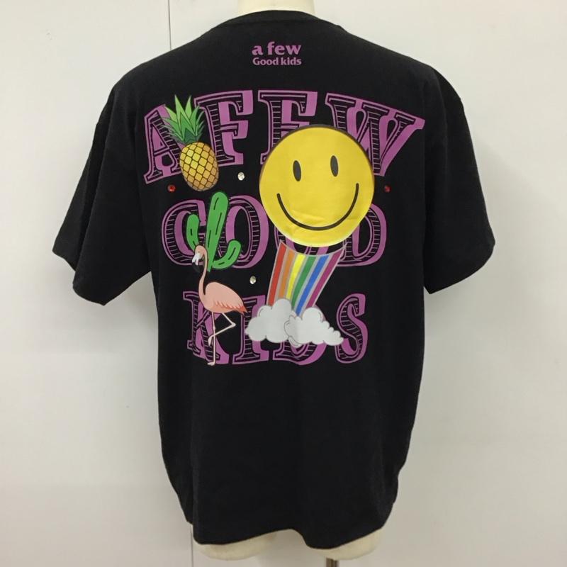 アフューグッドキッズ A FEW GOOD KIDS Tシャツ 半袖 半袖カットソー プリントTシャツ クルーネックカットソー M ロゴ、文字 黒 / ブラック /  メンズ USED 古着 中古 10120014
