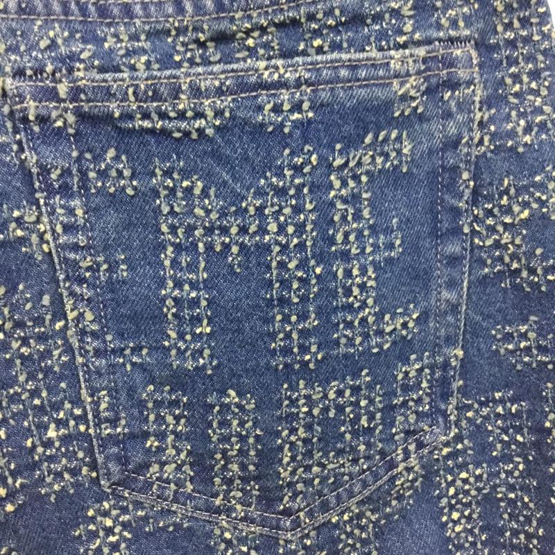 シュプリーム Supreme パンツ デニム、ジーンズ デニムパンツ ストレートパンツ ワイドパンツ カジュアルパンツ 34 ロゴ、文字 インディゴ / インディゴ /  メンズ USED 古着 中古 10114798