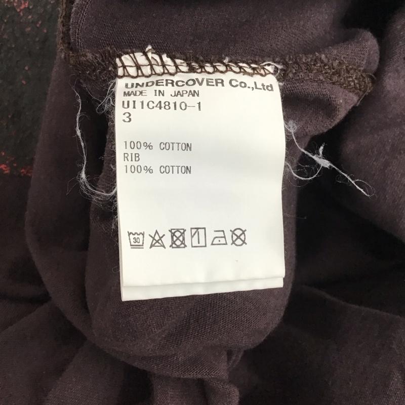 アンダーカバー UNDERCOVER Tシャツ 七分袖 UI1C4810-1 Languid TEE リンゴ 3 プリント ダークブラウン / ダークブラウン /  メンズ USED 古着 中古 10111880