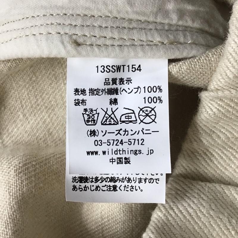 ワイルドシングス WILD THINGS パンツ ショートパンツ ショートパンツ ハーフパンツ カジュアルパンツ デニムパンツ L 無地 アイボリー / アイボリー /  メンズ USED 古着 中古 10120070